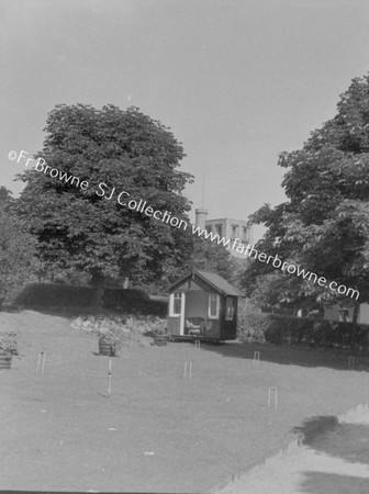 ST BENNET'S TOWER FROM THROCKMORTON'S HOUSE  CROQUET LAWN